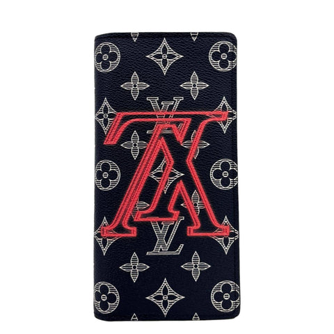 LOUIS VUITTON Brazza Upside Down Monogram Ink Canvas Long Wallet Pink