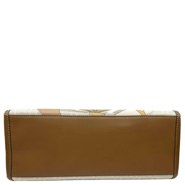 FENDI Sunshine Medium Glazed Fabric Plexiglass Shopper Tote Bag Multicolor
