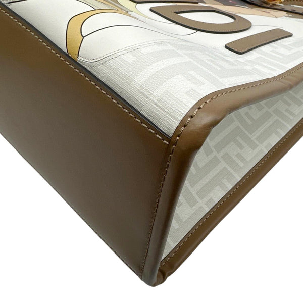 FENDI Sunshine Medium Glazed Fabric Plexiglass Shopper Tote Bag Multicolor