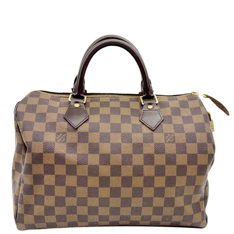 LOUIS VUITTON Speedy 30 Damier Ebene Satchel Bag Brown
