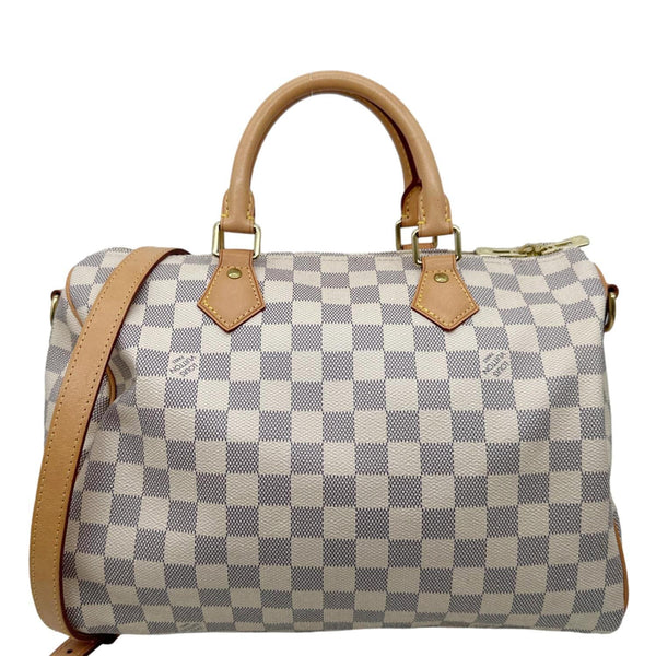 LOUIS VUITTON Speedy 30 Damier Azur Shoulder Bag White