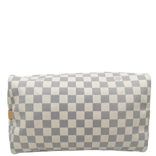 LOUIS VUITTON Speedy 30 Damier Azur Shoulder Bag White
