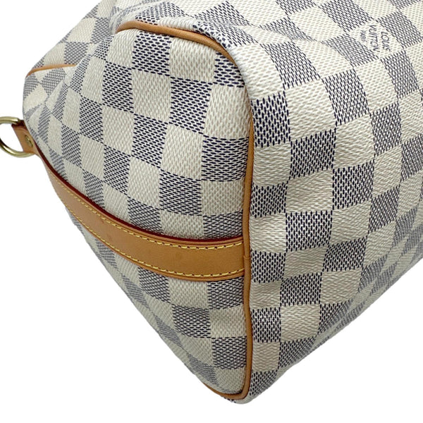 LOUIS VUITTON Speedy 30 Damier Azur Shoulder Bag White