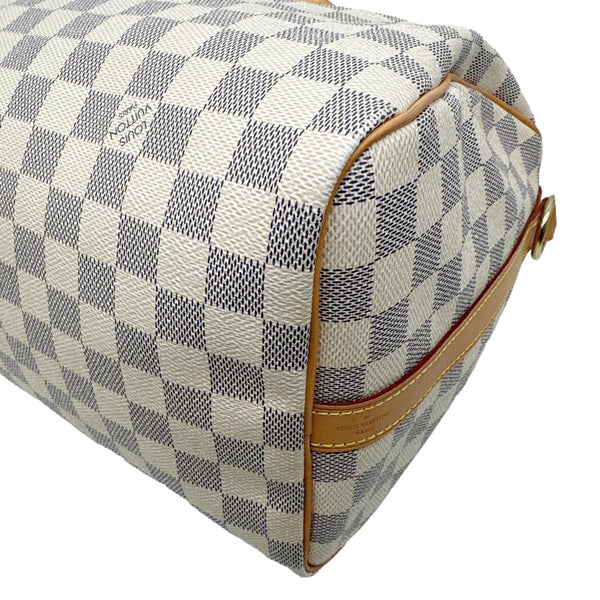 LOUIS VUITTON Speedy 30 Damier Azur Shoulder Bag White