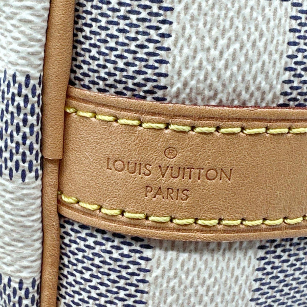 LOUIS VUITTON Speedy 30 Damier Azur Shoulder Bag White