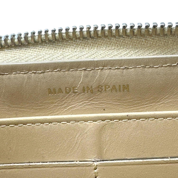 CHANEL CC Quilted Leather Zip Around Wallet Metallic Gold