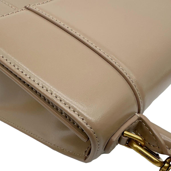 BALENCIAGA Hourglass Leather Top Handle Shoulder Bag Beige