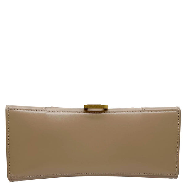 BALENCIAGA Hourglass Leather Top Handle Shoulder Bag Beige