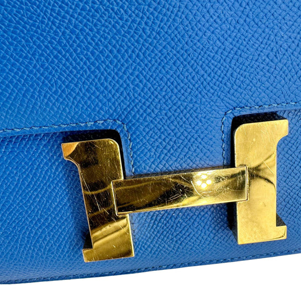 HERMES Constance 18 Bleu Leather Crossbody Bag Blue