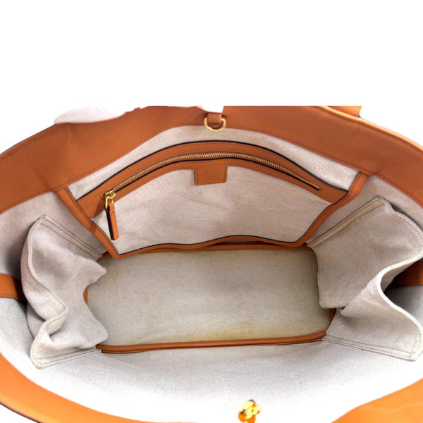 MCM Delmy Shopper Visetos Canvas Tote Bag Cognac