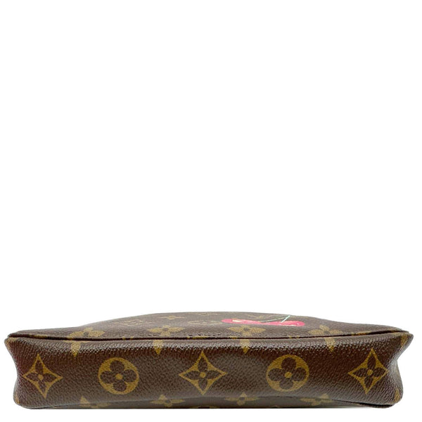LOUIS VUITTON Takashi Murakami Cherry Monogram Canvas Pochette Bag Brown