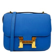 HERMES Constance 18 Bleu Leather Crossbody Bag Blue