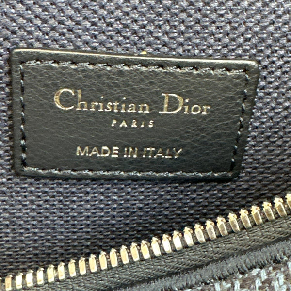CHRISTIAN DIOR Travel Oblique Embroidery Canvas Vanity Case Blue