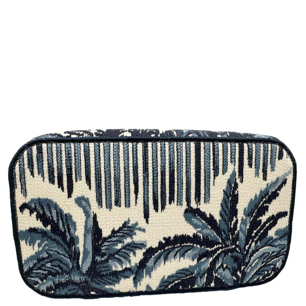 CHRISTIAN DIOR Travel Oblique Embroidery Canvas Vanity Case Blue