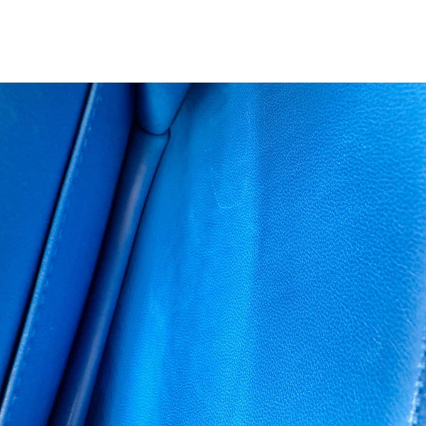 HERMES Constance 18 Bleu Leather Crossbody Bag Blue