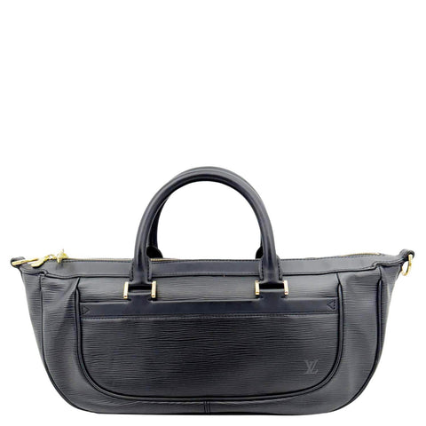 LOUIS VUITTON Dhanura Epi Leather Satchel Bag Black