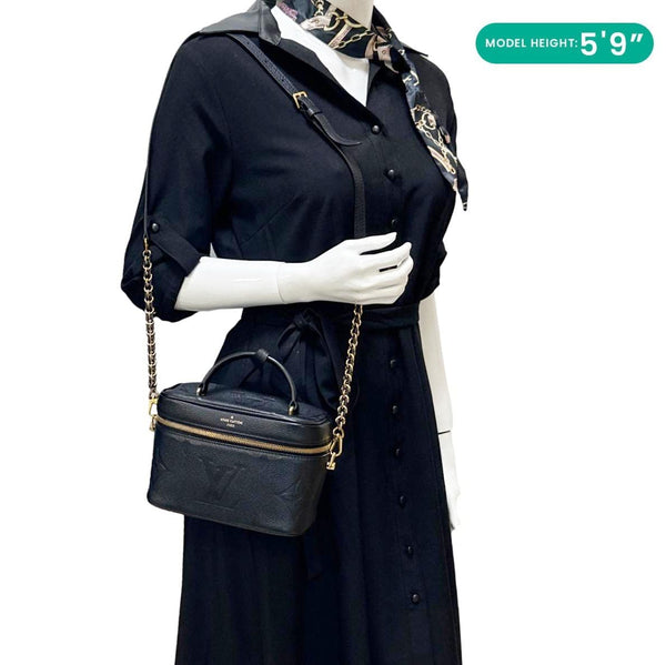 LOUIS VUITTON Vanity Monogram Empreinte Leather Shoulder Bag Black