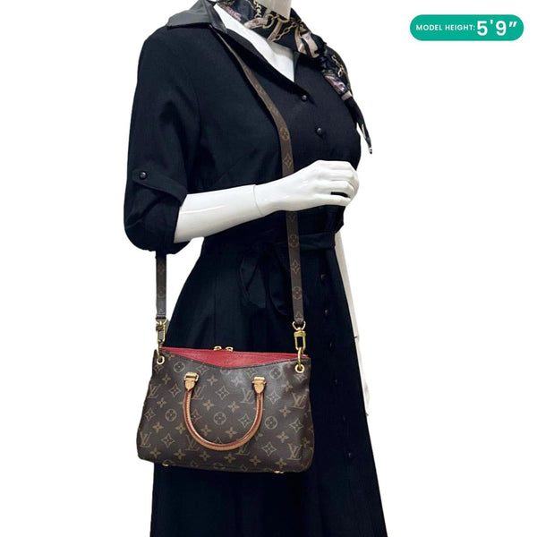 LOUIS VUITTON Pallas BB Monogram Canvas Shoulder Bag Cerise
