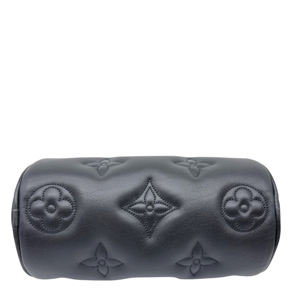 LOUIS VUITTON Papillon BB Calfskin Bubblegram Leather Crossbody Bag Black