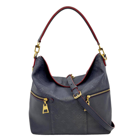 LOUIS VUITTON Melie Empreinte Leather Hobo Shoulder Bag Marine Rouge