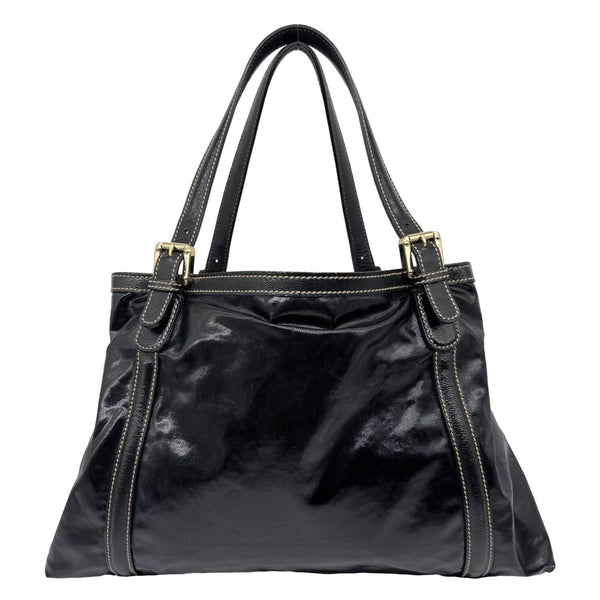 GUCCI Britt Dialux Coated Fabric Tote Bag Black 162094