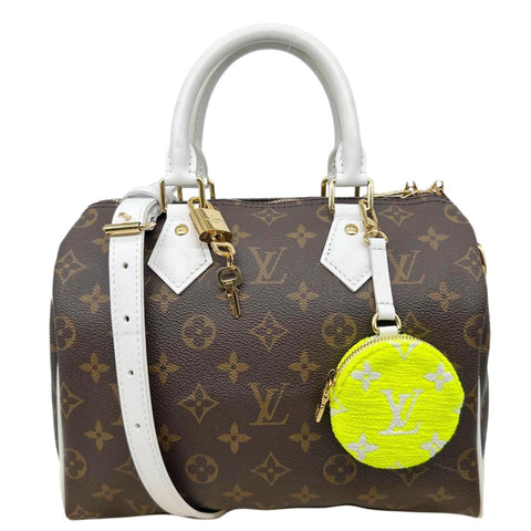LOUIS VUITTON Speedy 25 Bandouliere LV Match Monogram Canvas Satchel Bag White