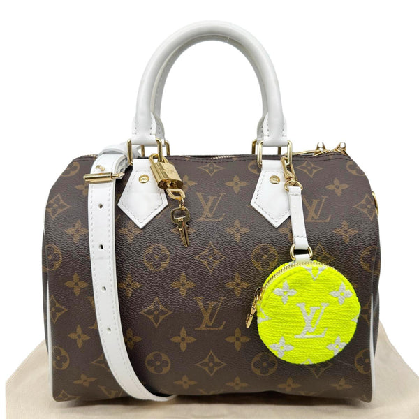 LOUIS VUITTON Speedy 25 Bandouliere LV Match Monogram Canvas Satchel Bag White
