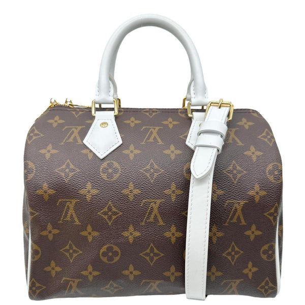 LOUIS VUITTON Speedy 25 Bandouliere LV Match Monogram Canvas Satchel Bag White