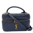 YVES SAINT LAURENT Gaby Vanity Quilted Leather Crossbody Bag Blue