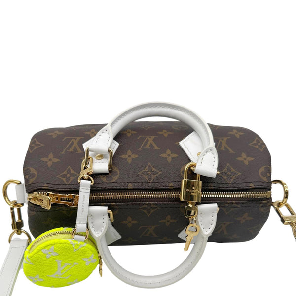LOUIS VUITTON Speedy 25 Bandouliere LV Match Monogram Canvas Satchel Bag White