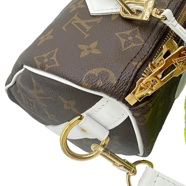LOUIS VUITTON Speedy 25 Bandouliere LV Match Monogram Canvas Satchel Bag White