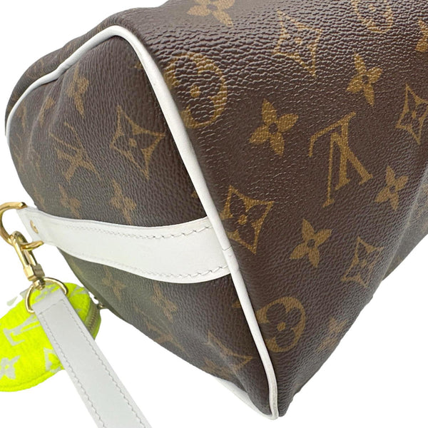 LOUIS VUITTON Speedy 25 Bandouliere LV Match Monogram Canvas Satchel Bag White