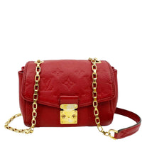 LOUIS VUITTON Saint Germain Monogram Empreinte Leather Crossbody Bag Red