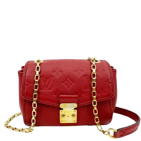 LOUIS VUITTON Saint Germain Monogram Empreinte Leather Crossbody Bag Red
