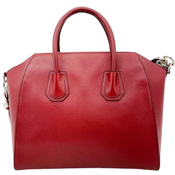 GIVENCHY Antigona Leather Satchel Shoulder Bag Maroon