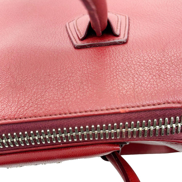 GIVENCHY Antigona Leather Satchel Shoulder Bag Maroon