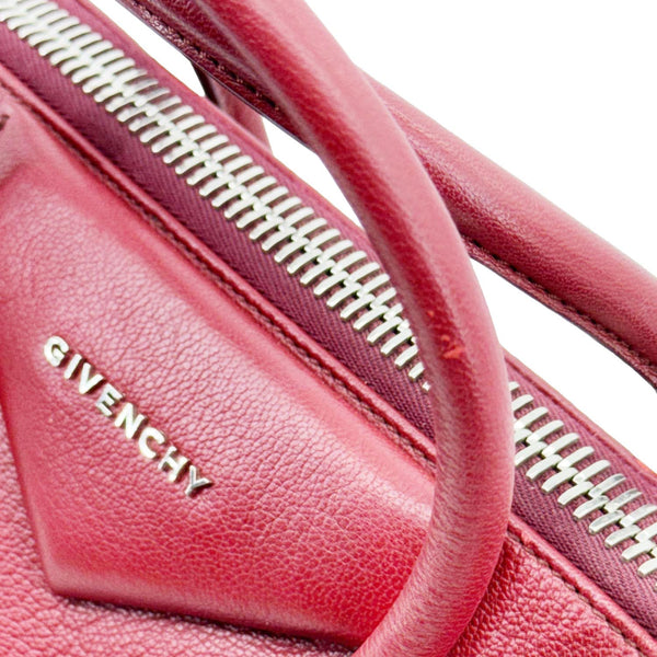 GIVENCHY Antigona Leather Satchel Shoulder Bag Maroon