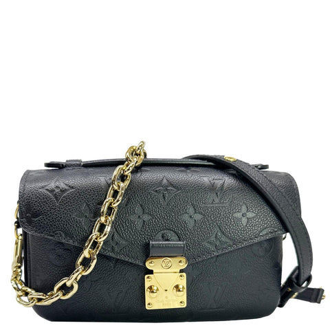 LOUIS VUITTON Metis East West Pochette Empreinte Leather Crossbody Bag Black