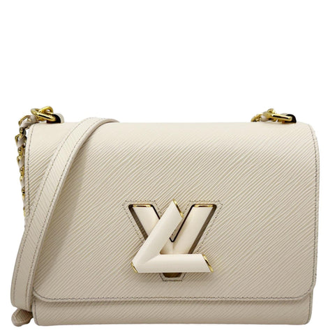 LOUIS VUITTON Twist MM Epi Leather Chain Shoulder Bag Off White
