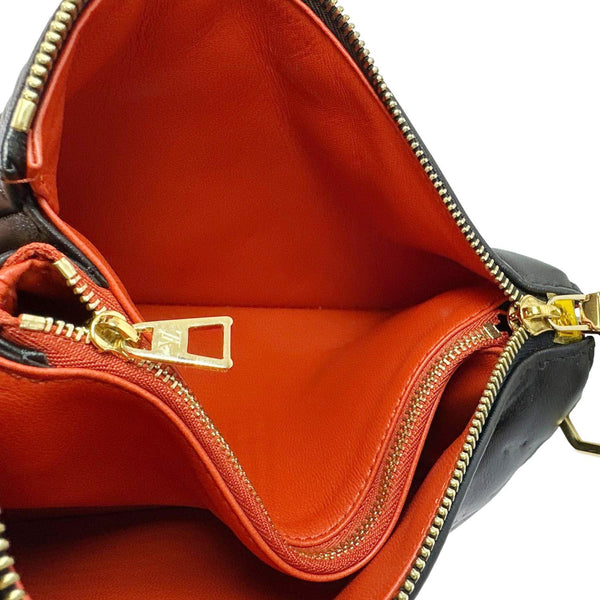 LOUIS VUITTON Coussin BB Monogram Embossed Leather Shoulder Bag Black