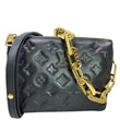 LOUIS VUITTON Coussin BB Monogram Embossed Leather Shoulder Bag Black