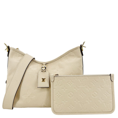 LOUIS VUITTON Carryall PM Monogram Empreinte Leather Shoulder Bag Off White
