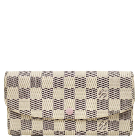 LOUIS VUITTON Emilie Damier Azur Wallet Rose Ballerine