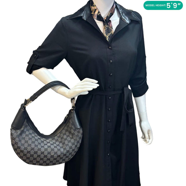 GUCCI GG Canvas Hobo Bag Grey 257297