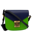 MCM Patricia Two-Tone Leather Crossbody Bag Navy Blue