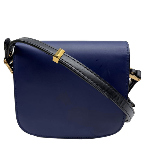 MCM Patricia Two-Tone Leather Crossbody Bag Navy Blue