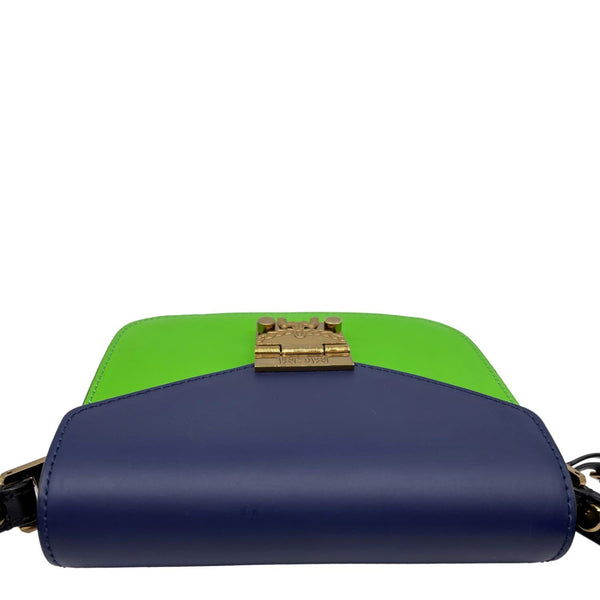 MCM Patricia Two-Tone Leather Crossbody Bag Navy Blue