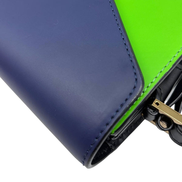 MCM Patricia Two-Tone Leather Crossbody Bag Navy Blue
