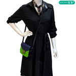 MCM Patricia Two-Tone Leather Crossbody Bag Navy Blue