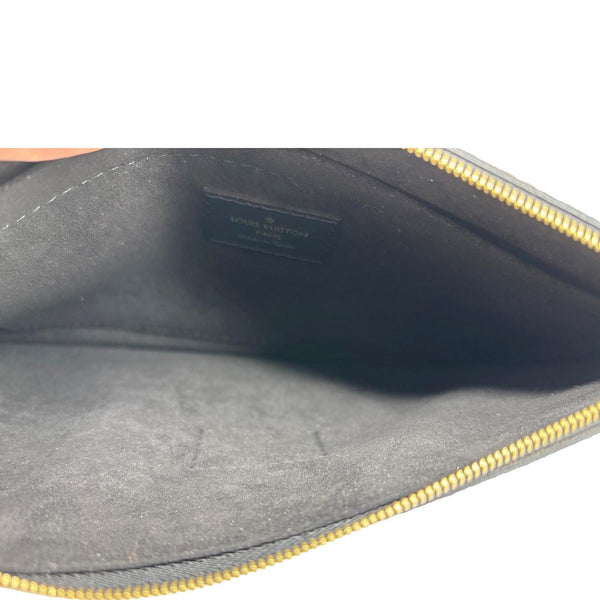 LOUIS VUITTON Race Neverfull MM Pochette Damier Canvas Wristlet Black